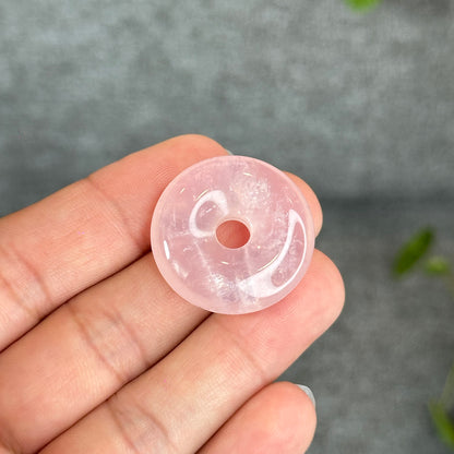 Natural Rose Quartz Donut Charm