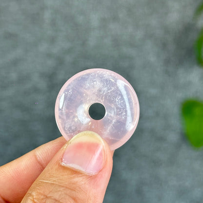Natural Rose Quartz Donut Charm