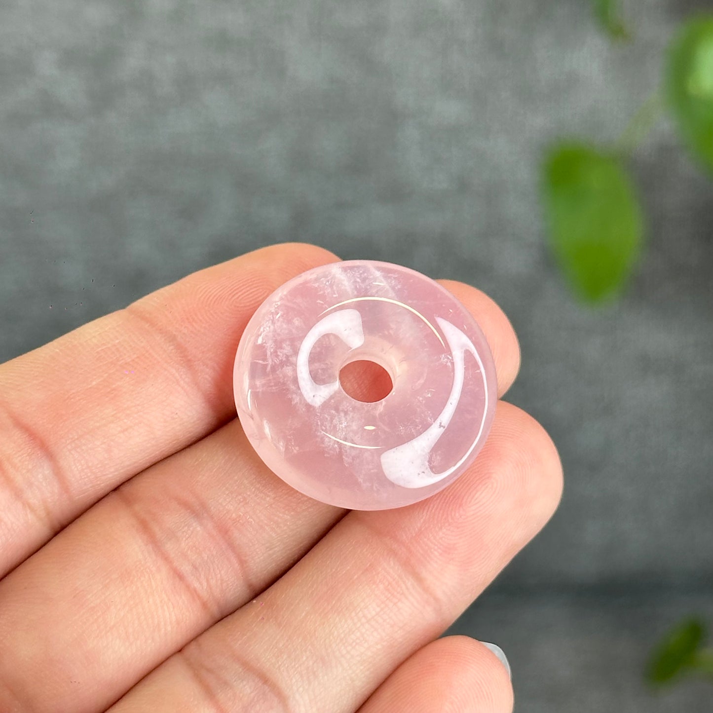 Natural Rose Quartz Donut Charm