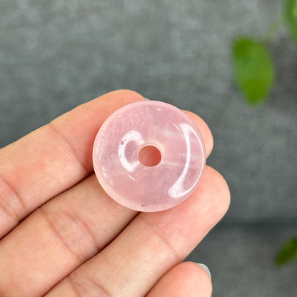 Natural Rose Quartz Donut Charm