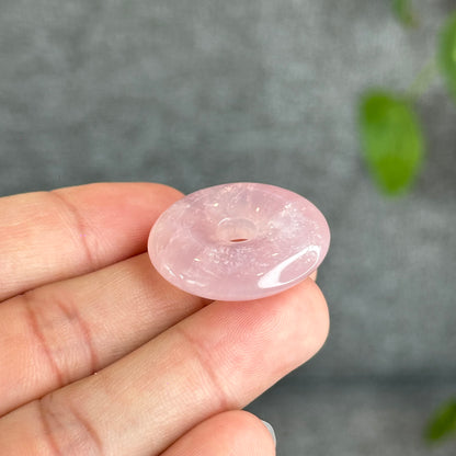 Natural Rose Quartz Donut Charm