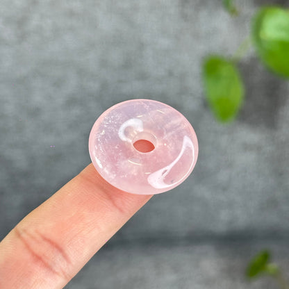 Natural Rose Quartz Donut Charm