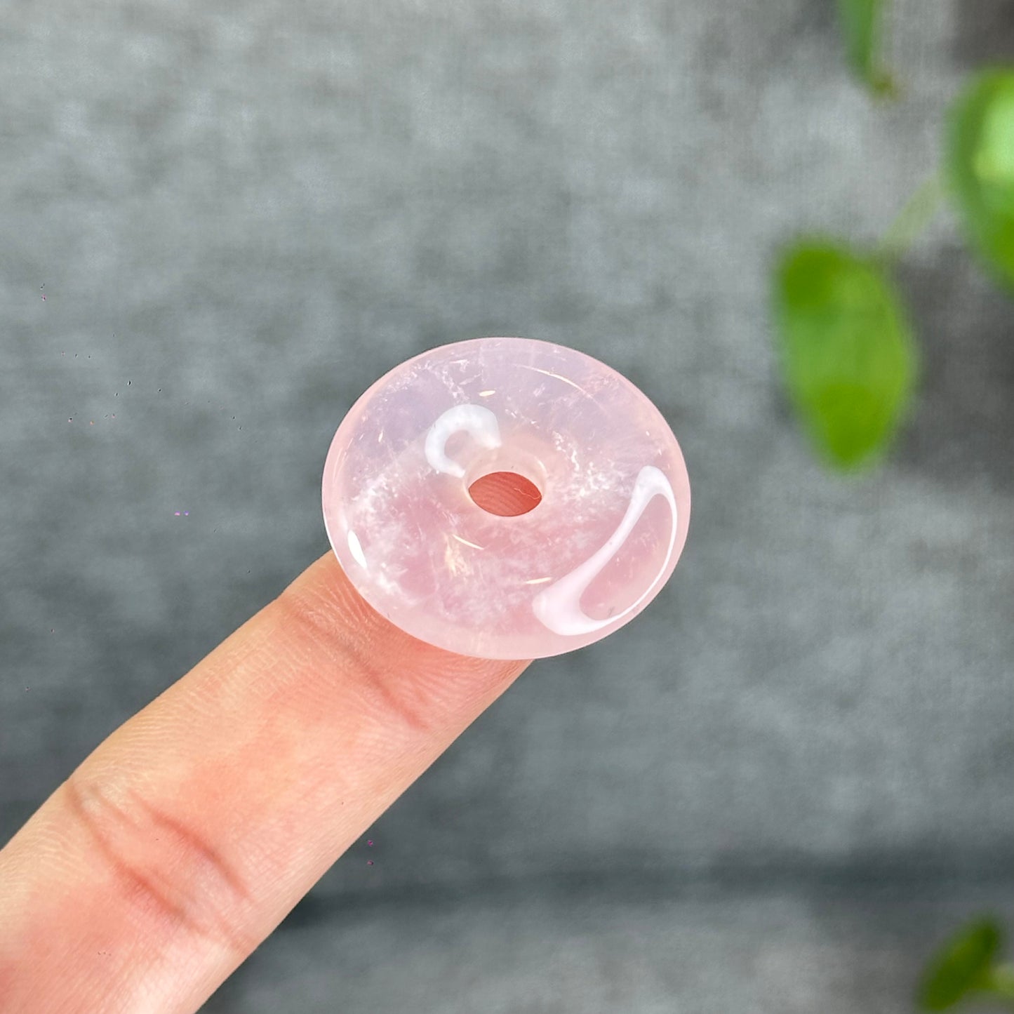 Natural Rose Quartz Donut Charm