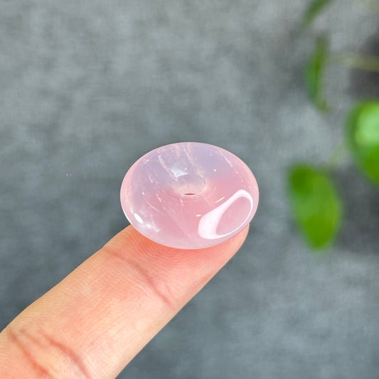 Natural Rose Quartz Donut Charm