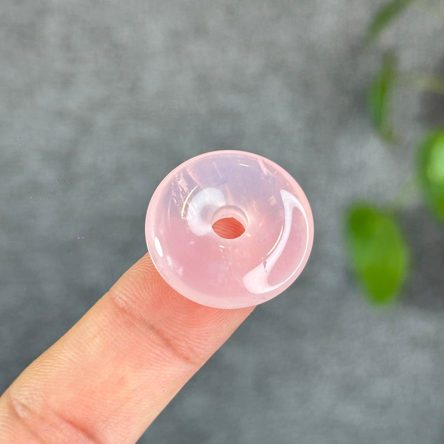 Natural Rose Quartz Donut Charm