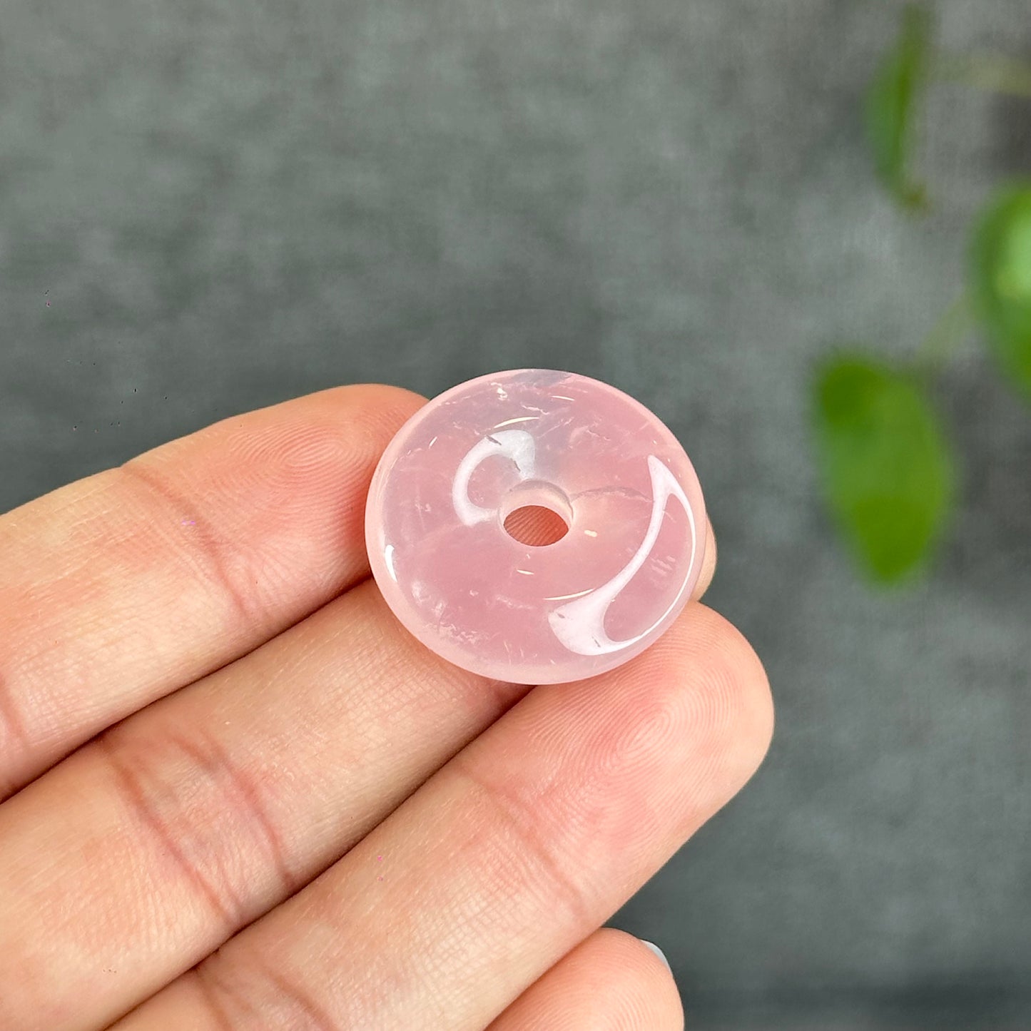 Natural Rose Quartz Donut Charm