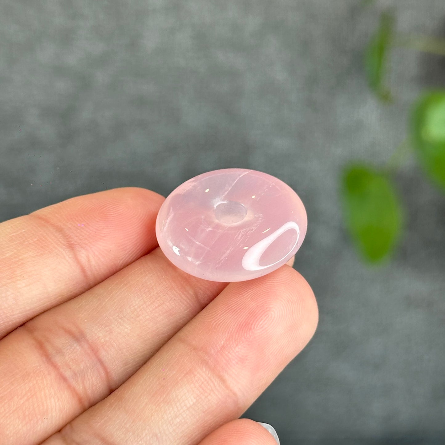 Natural Rose Quartz Donut Charm