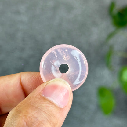 Natural Rose Quartz Donut Charm