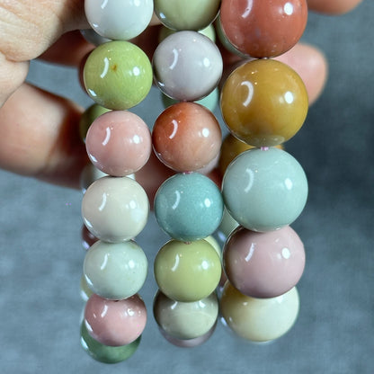 Natural Pastel Multi Colour Alashan Agate Bracelet Size 13 mm