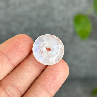 Natural Blue Moonstone Donut Charm