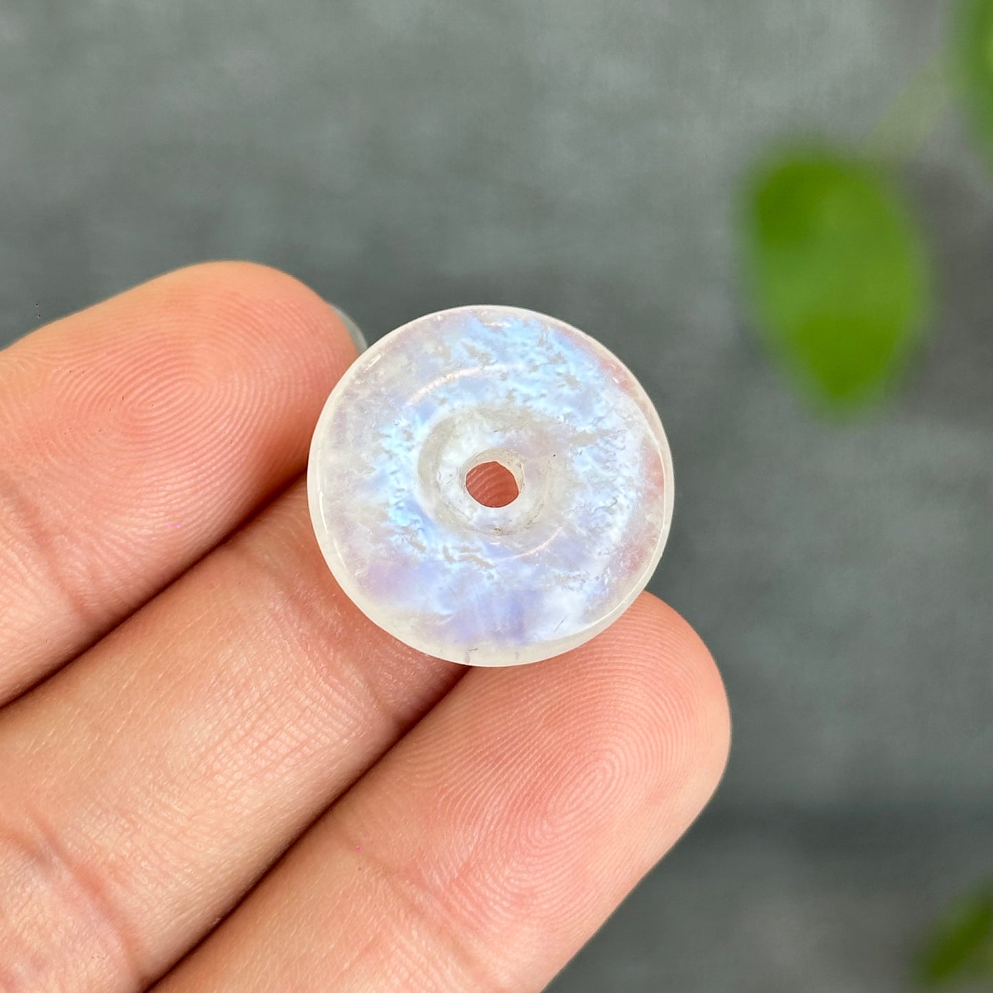 Natural Blue Moonstone Donut Charm
