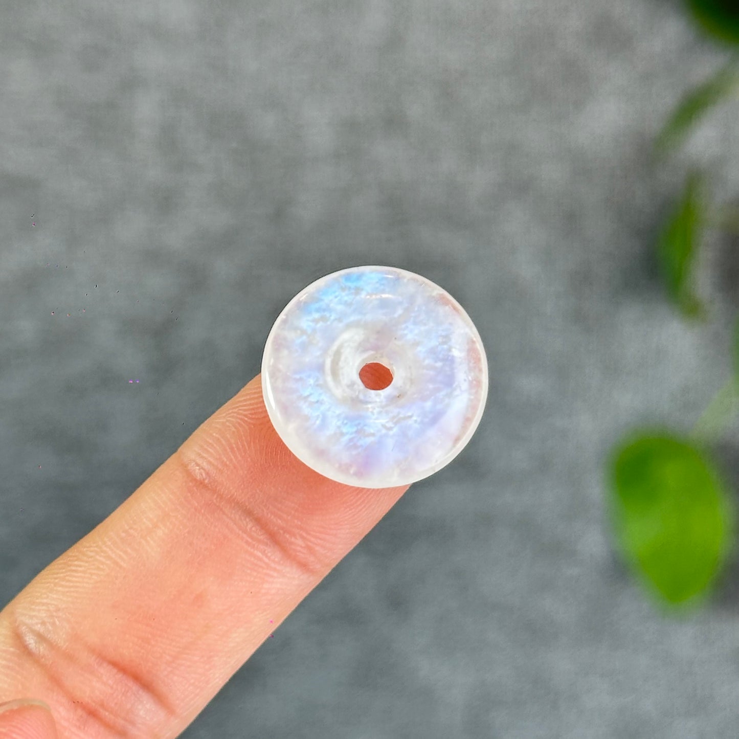 Natural Blue Moonstone Donut Charm