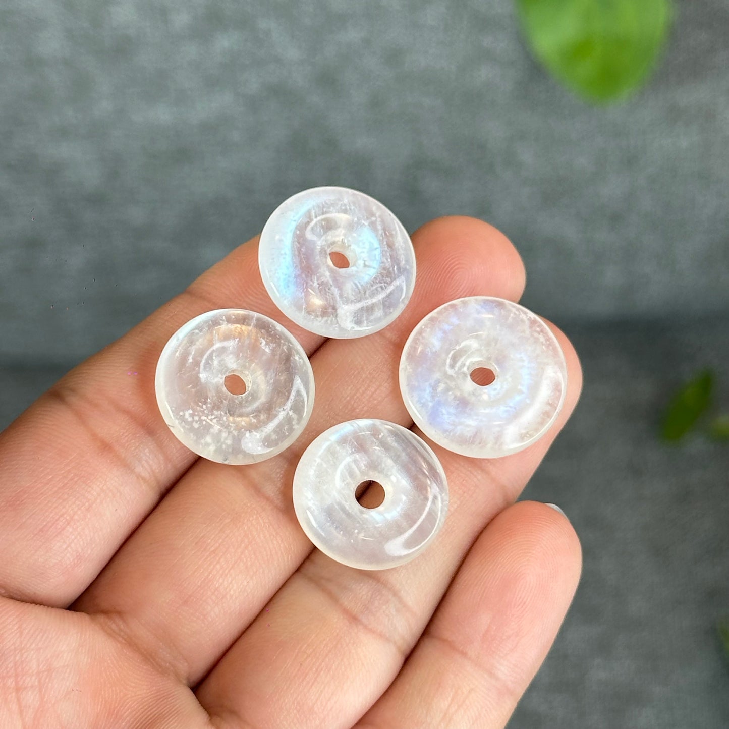 Natural Blue Moonstone Donut Charm