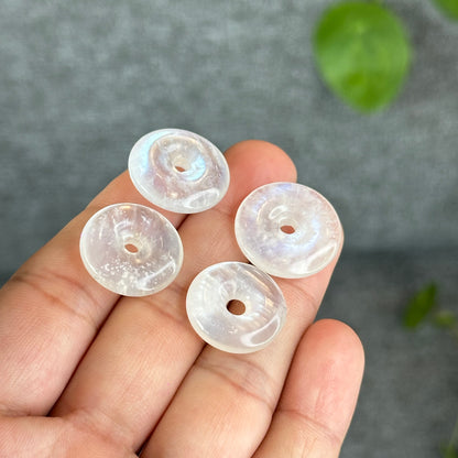 Natural Blue Moonstone Donut Charm