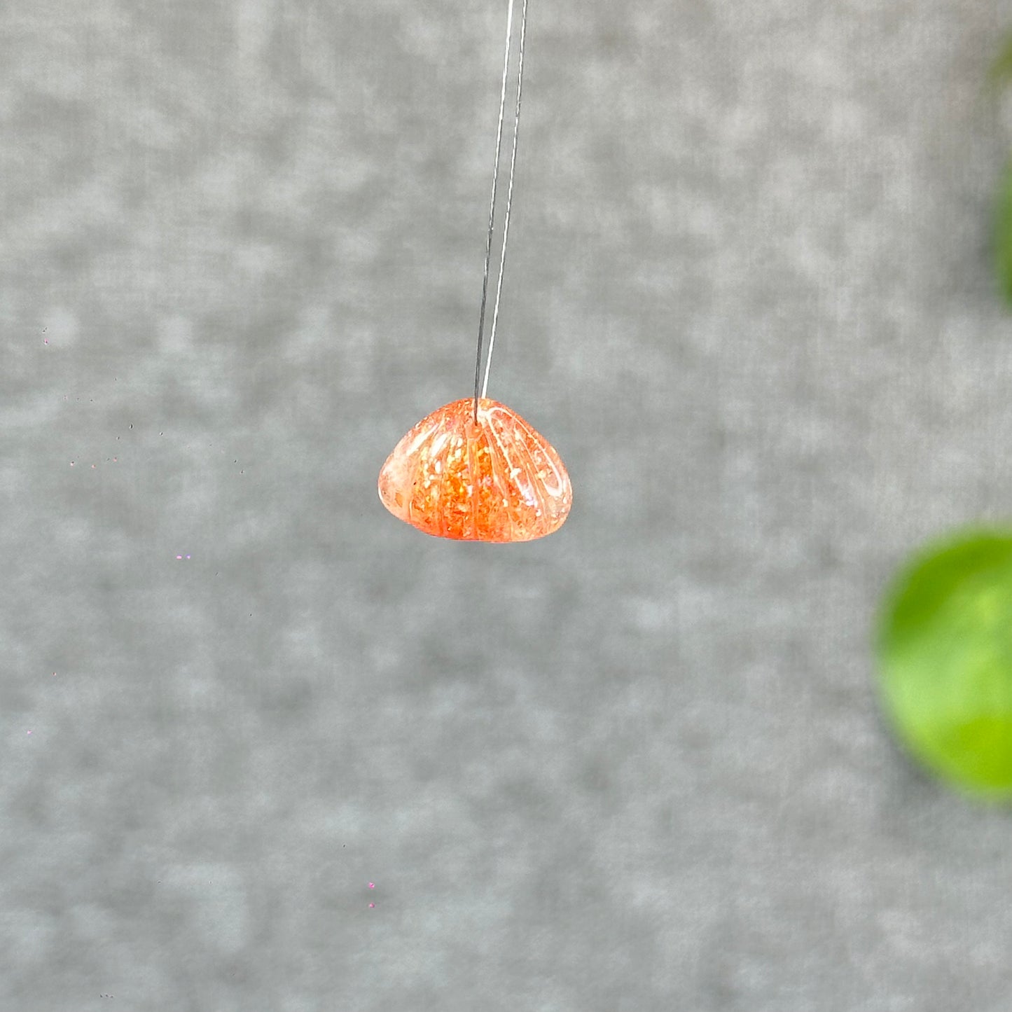 Natural Gold Sunstone Shell Charm