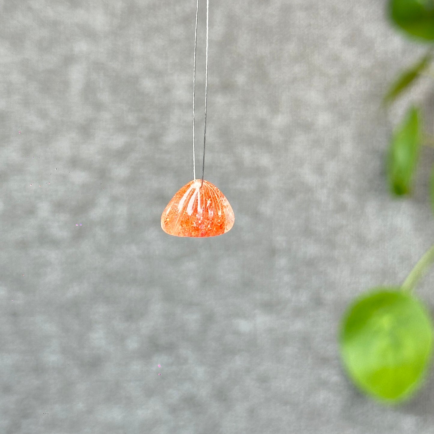 Natural Gold Sunstone Shell Charm