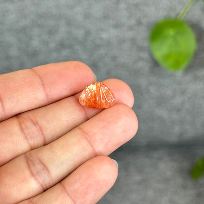 Natural Gold Sunstone Shell Charm