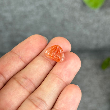 Natural Gold Sunstone Shell Charm