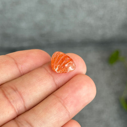 Natural Gold Sunstone Shell Charm