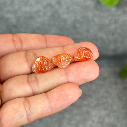 Natural Gold Sunstone Shell Charm