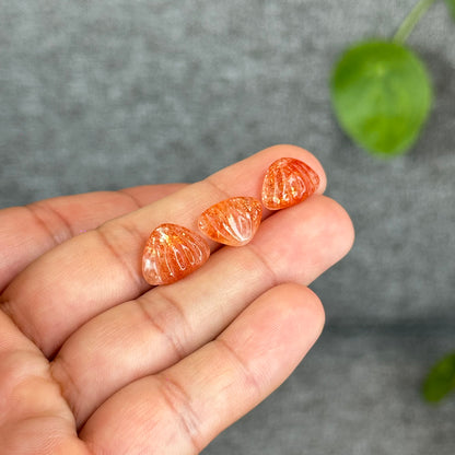 Natural Gold Sunstone Shell Charm