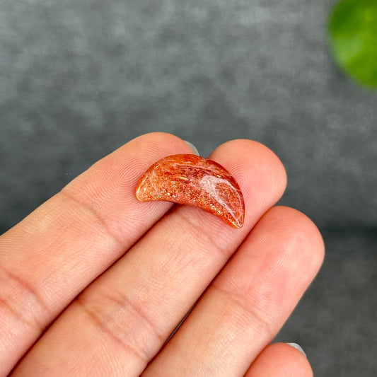Natural Gold Sunstone Moon Charm