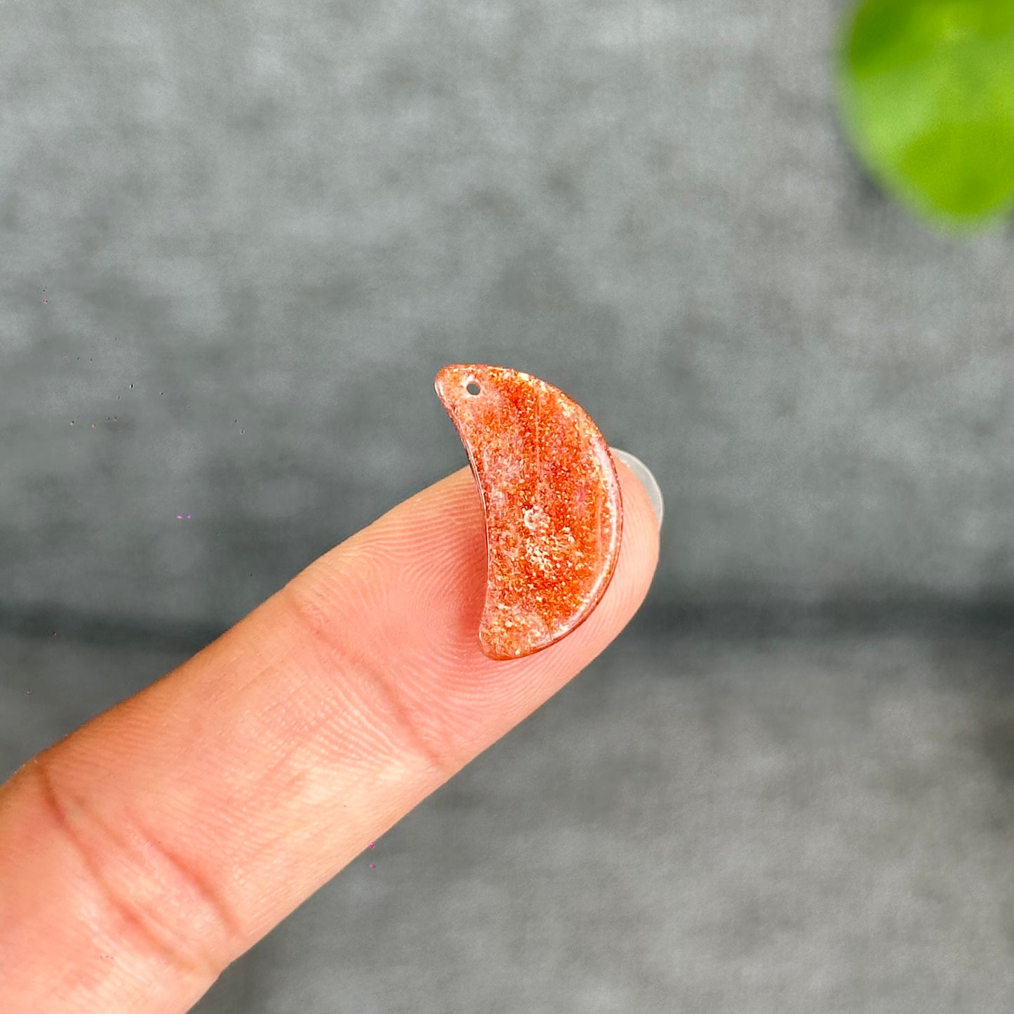 Natural Gold Sunstone Moon Charm
