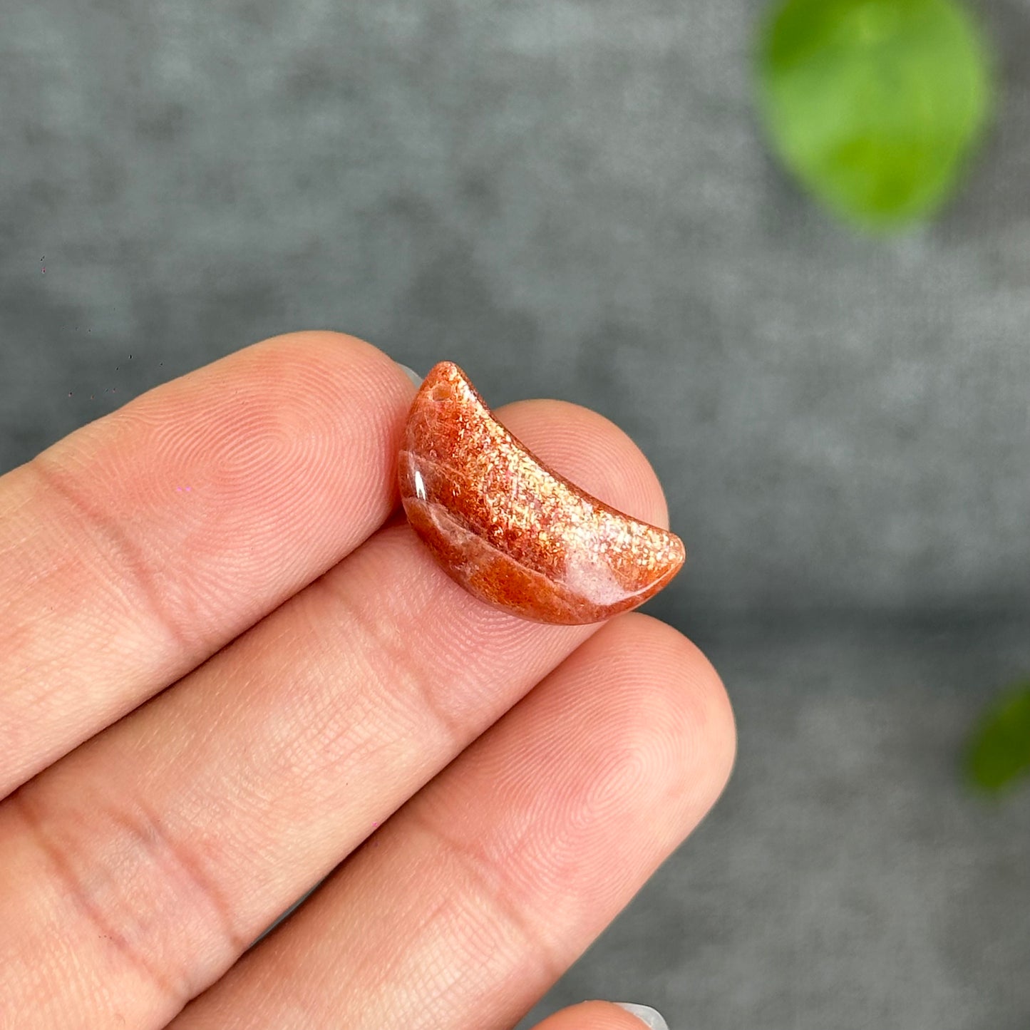 Natural Gold Sunstone Moon Charm
