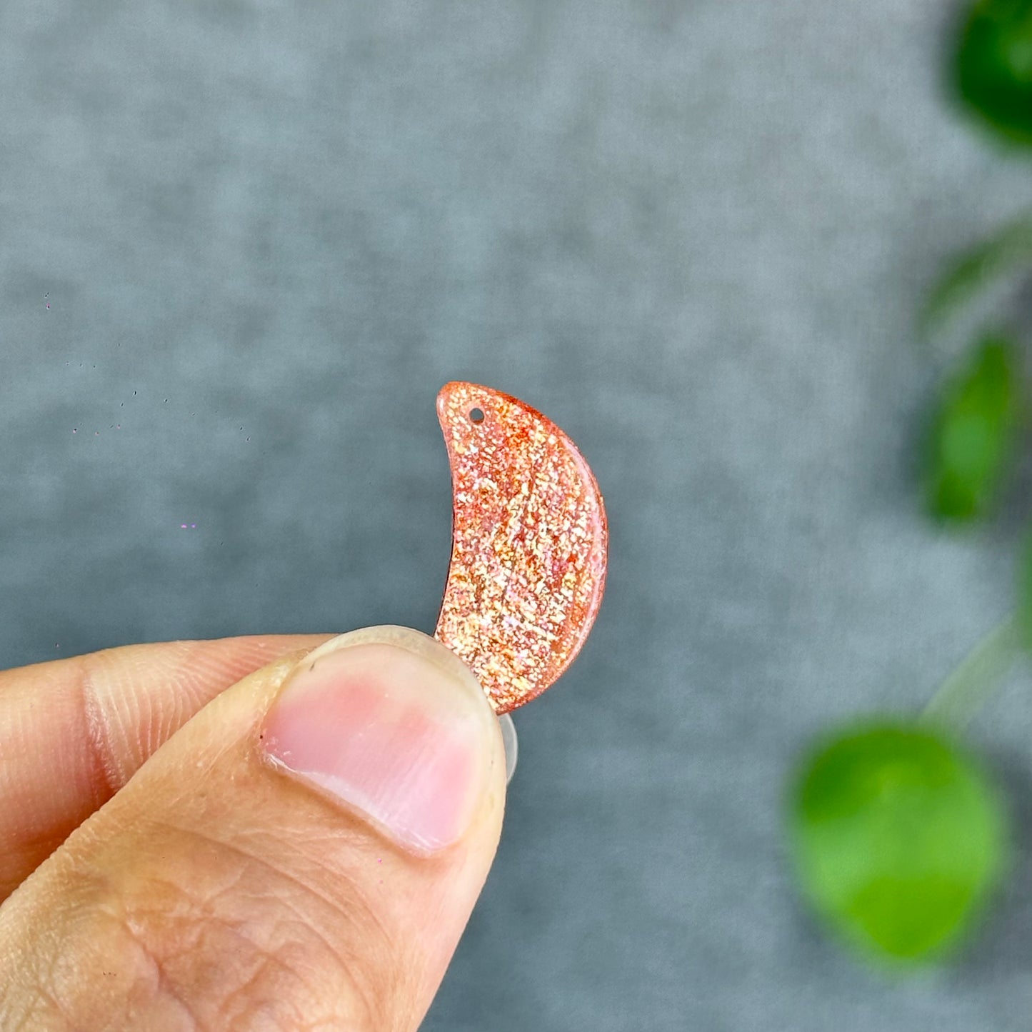 Natural Gold Sunstone Moon Charm
