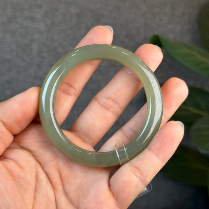Hoa Dien Bracelet en jade néphrite naturelle Style feuille Taille 53,78 mm