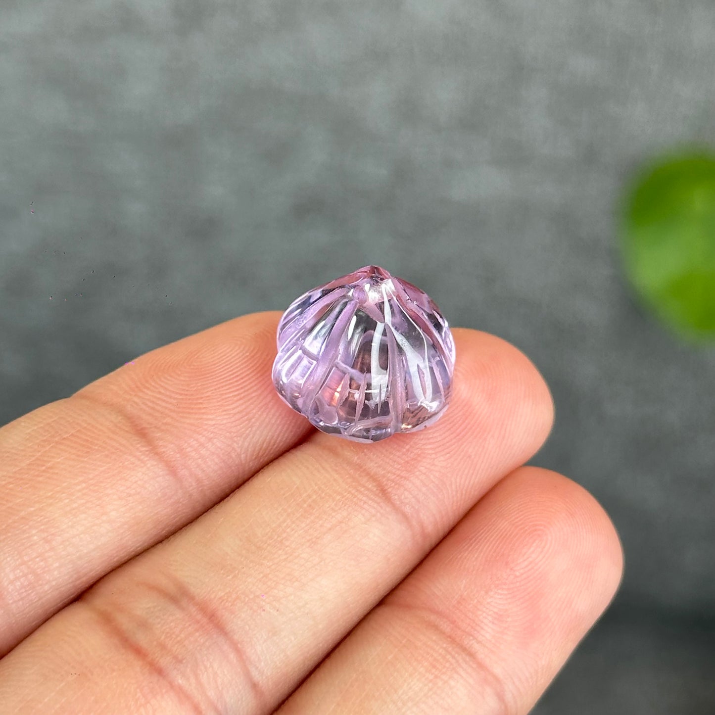 Natural Amethyst Lotus Root Charm