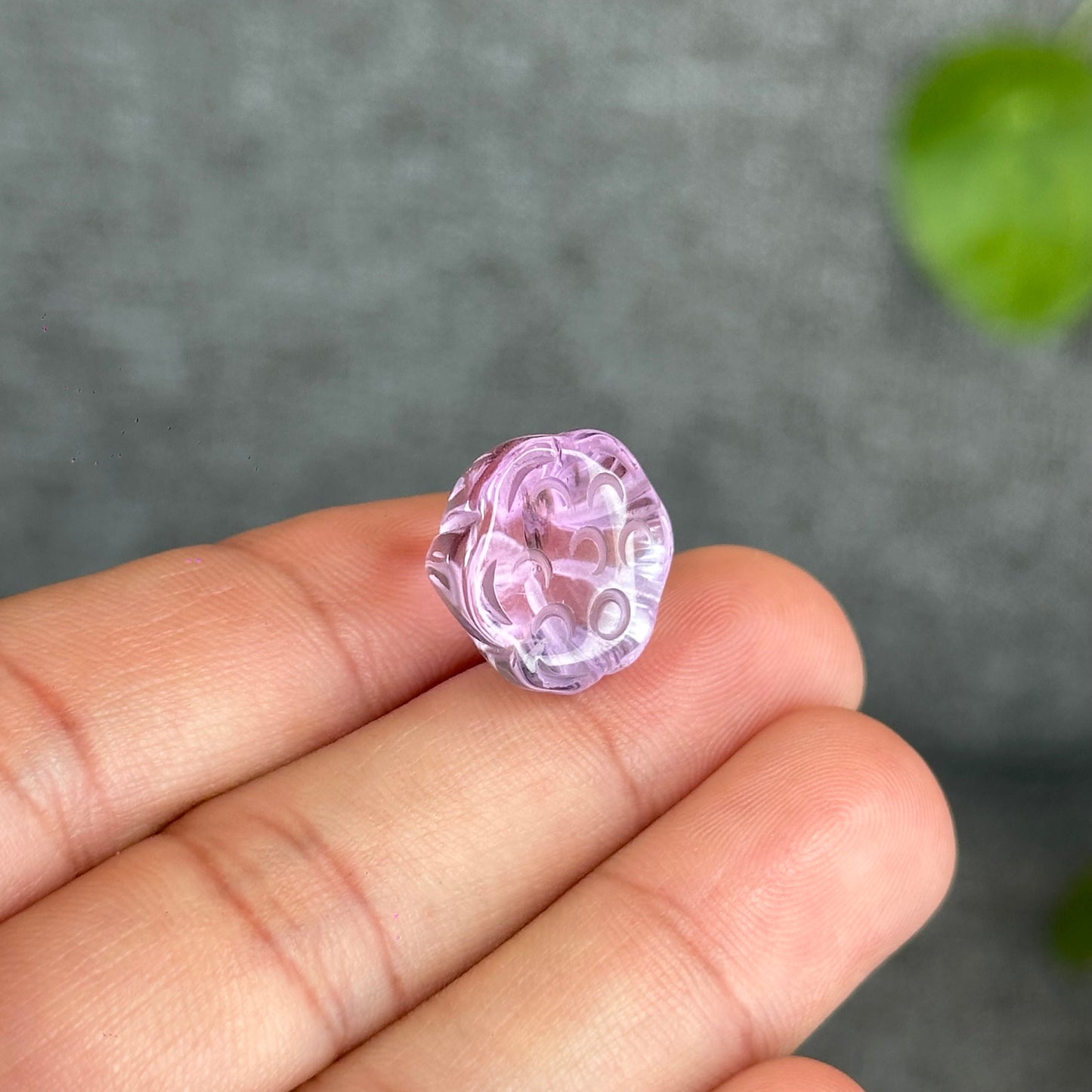 Natural Amethyst Lotus Root Charm