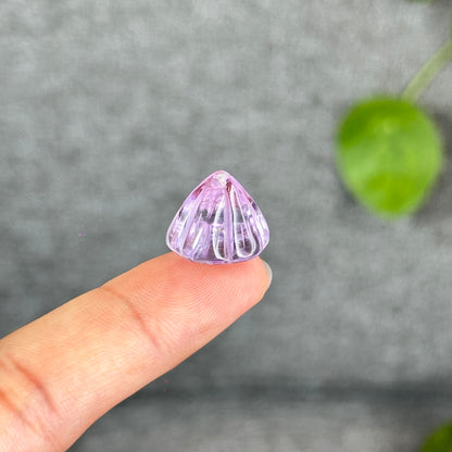 Natural Amethyst Lotus Root Charm