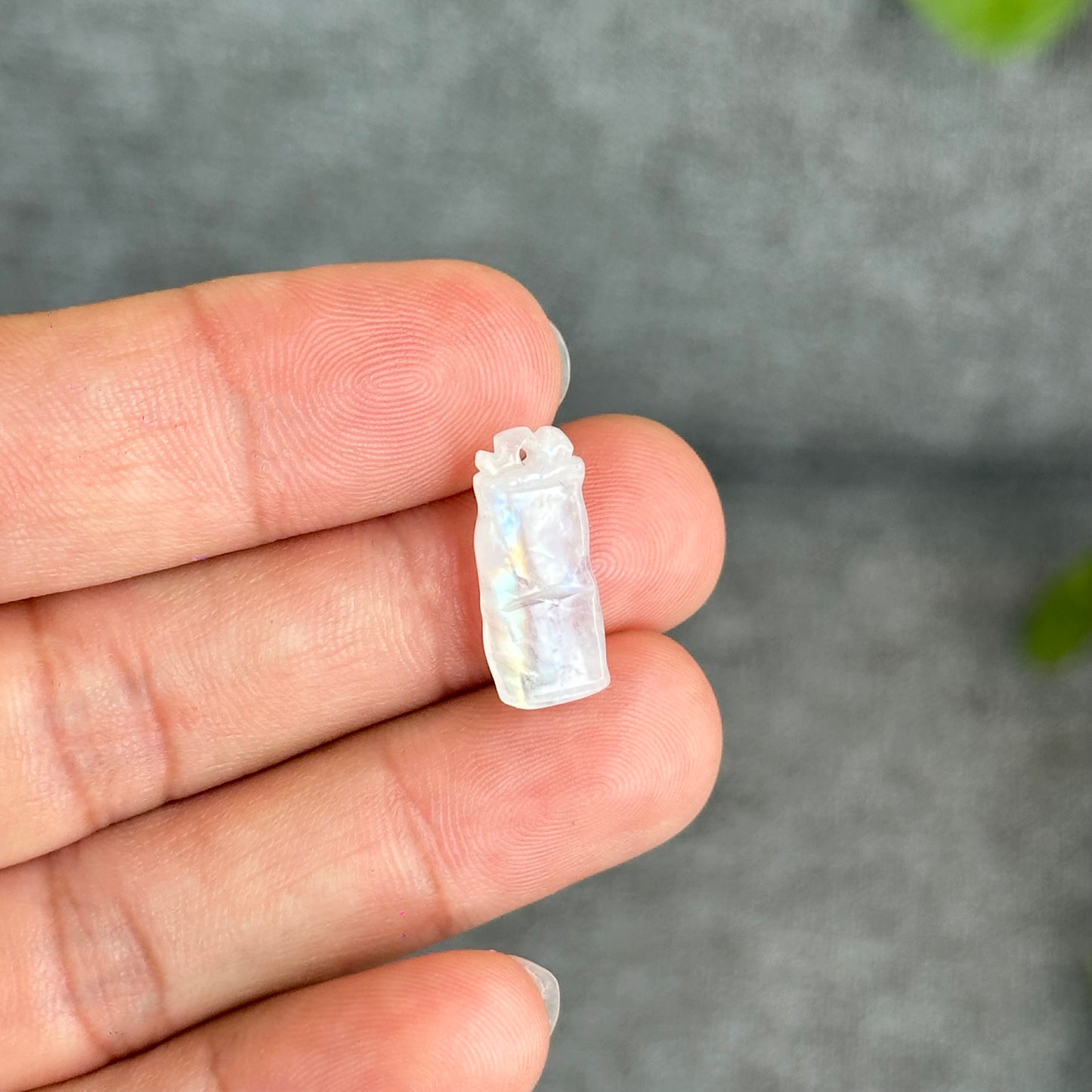 Natural Blue Moonstone Bamboo Charm
