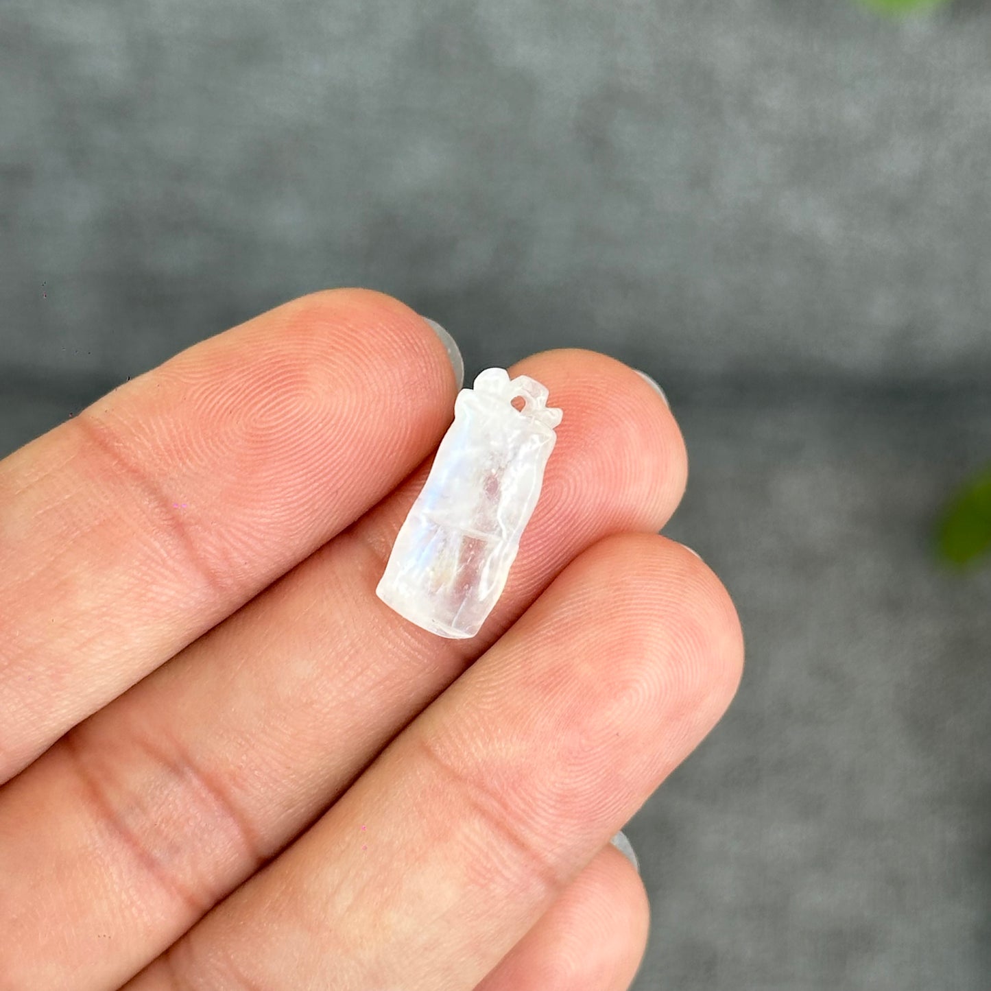 Natural Blue Moonstone Bamboo Charm