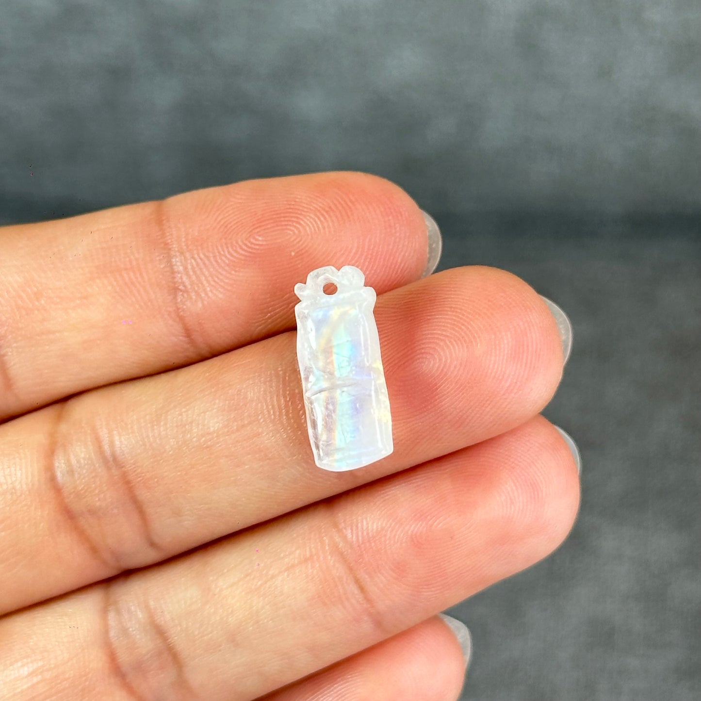 Natural Blue Moonstone Bamboo Charm