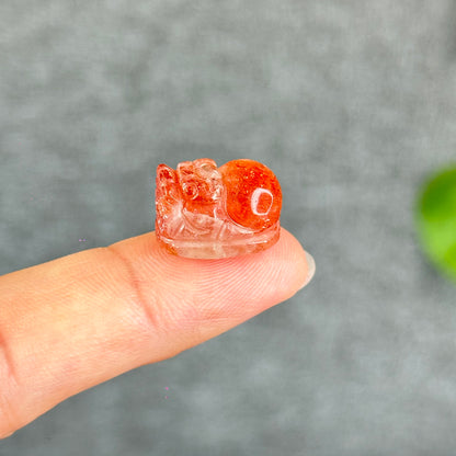 Natural Gold Sunstone Pixiu Charm