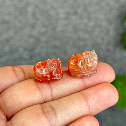 Natural Gold Sunstone Pixiu Charm