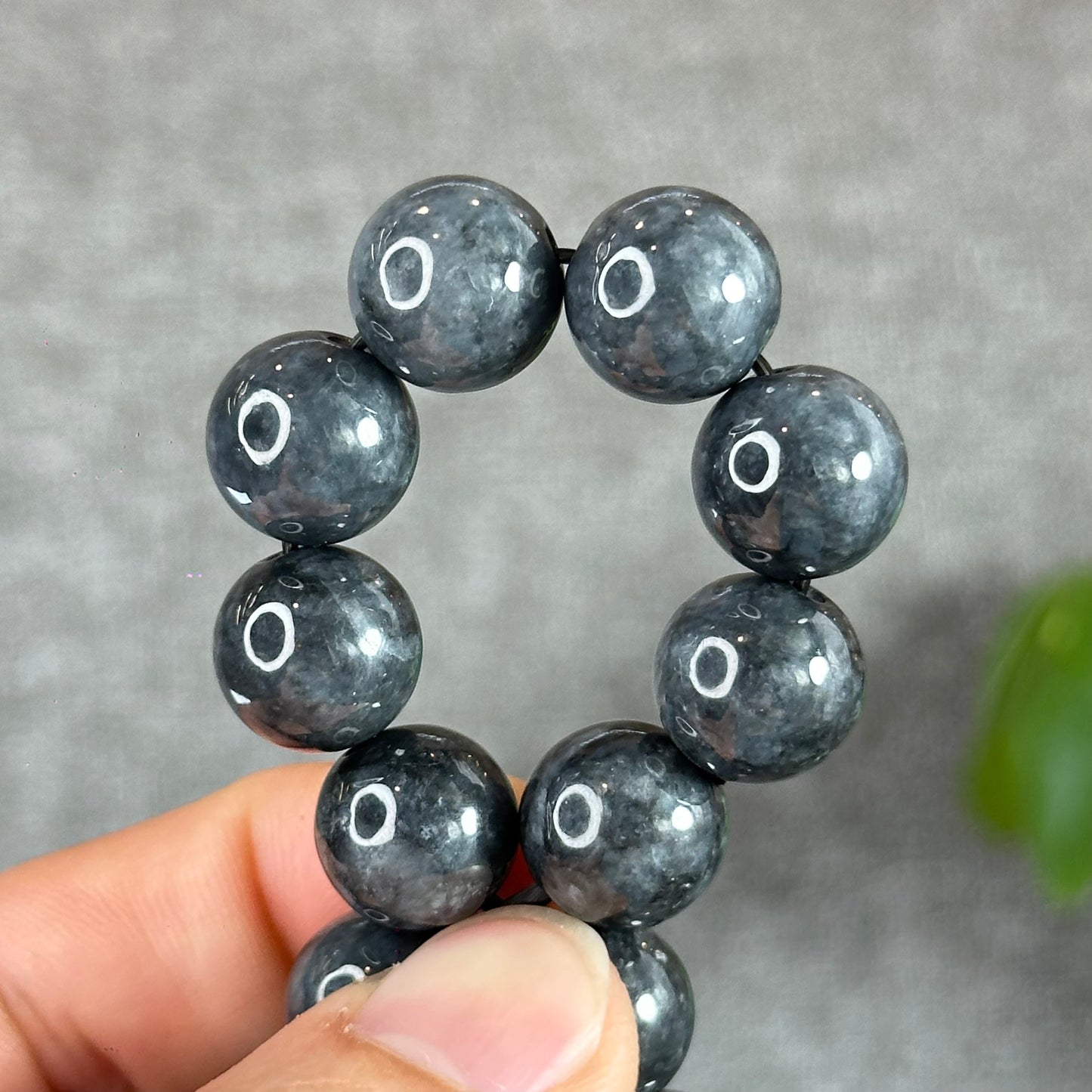 Natural Black Jadeite Jade Bracelet Size 12.5 mm