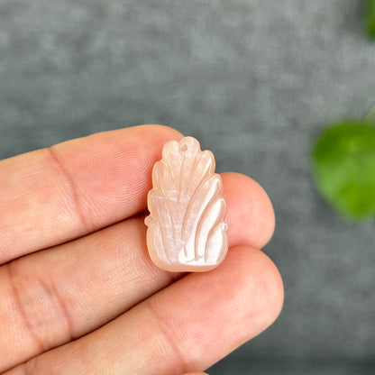 Natural Peach Moonstone Nine Tail Fox Charm