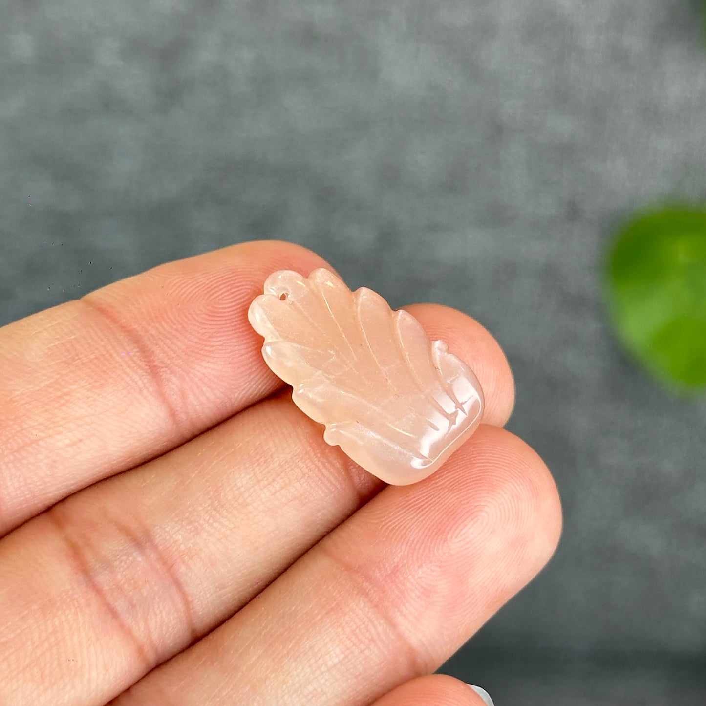 Natural Peach Moonstone Nine Tail Fox Charm