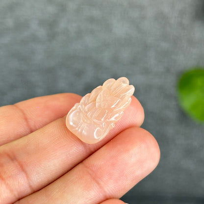 Natural Peach Moonstone Nine Tail Fox Charm