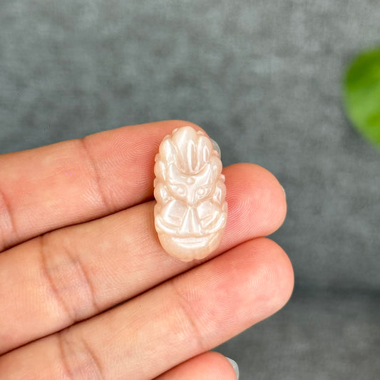 Natural Peach Moonstone Nine Tail Fox Charm