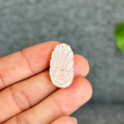 Natural Peach Moonstone Nine Tail Fox Charm