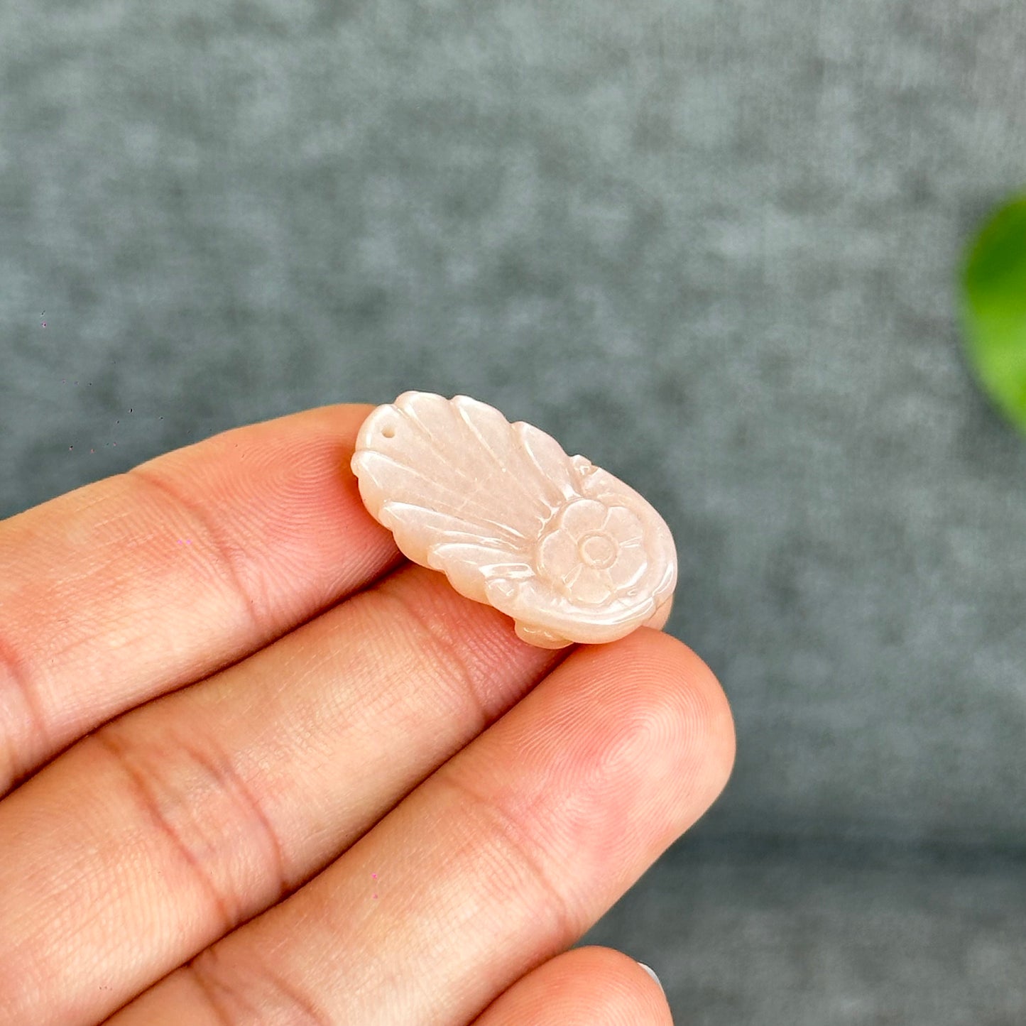 Natural Peach Moonstone Nine Tail Fox Charm