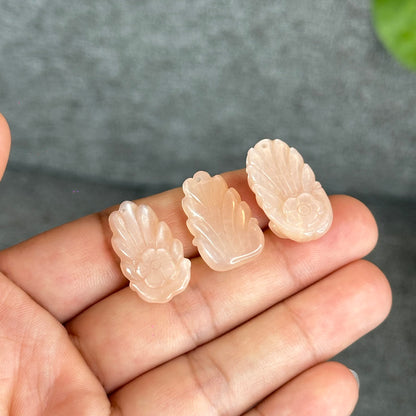 Natural Peach Moonstone Nine Tail Fox Charm