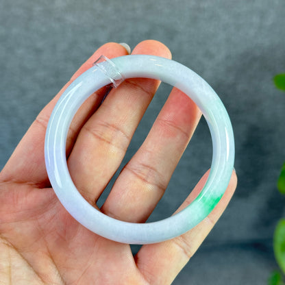 Natural Jadetie Jade Bangle Leaf Style Size 57 mm