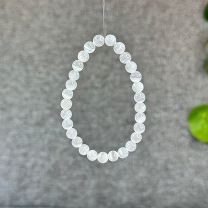 Natural Selenite Bracelet Size 6.5 mm