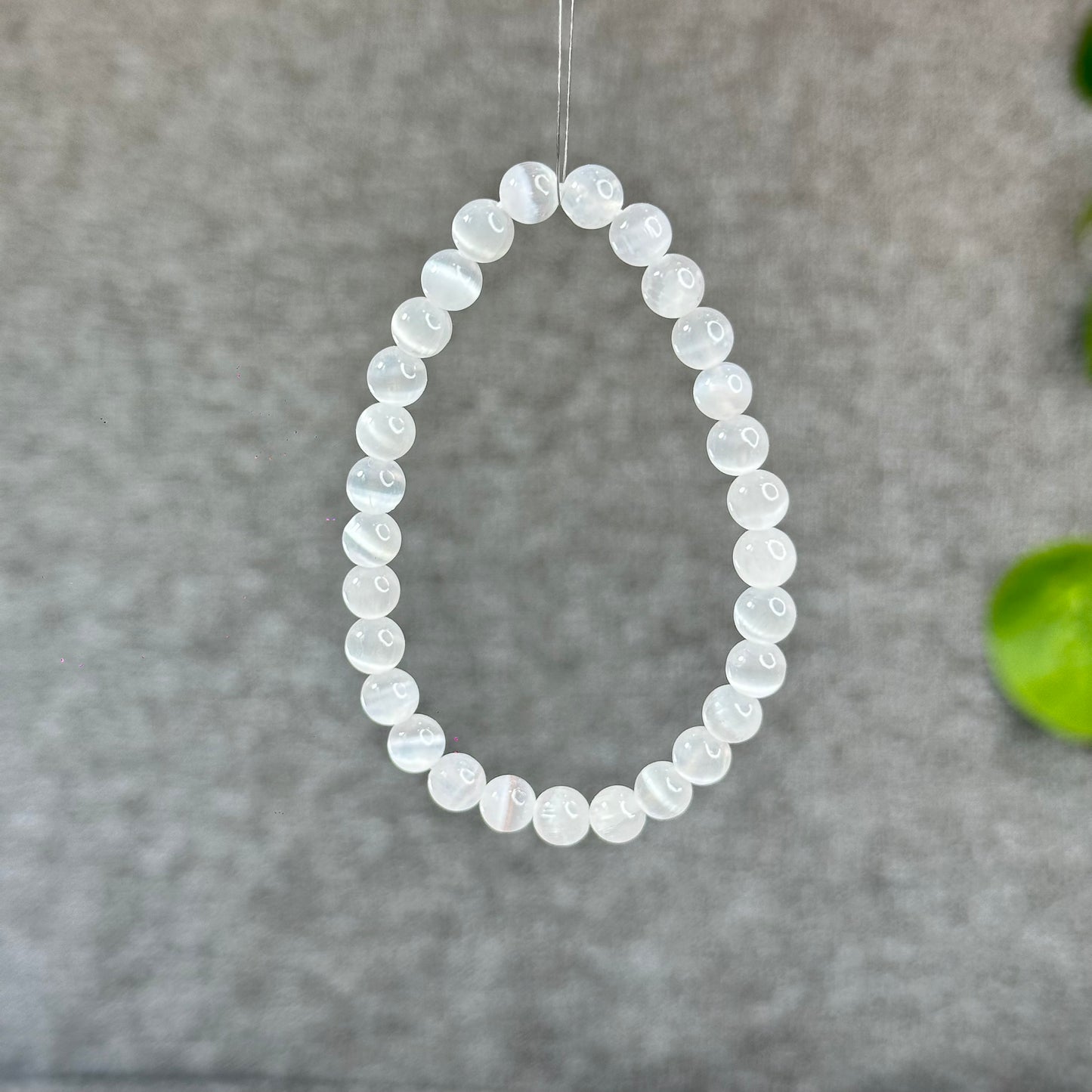 Natural Selenite Bracelet Size 6.5 mm