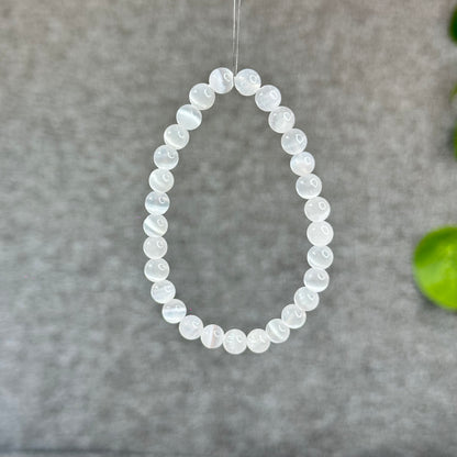 Natural Selenite Bracelet Size 6.5 mm